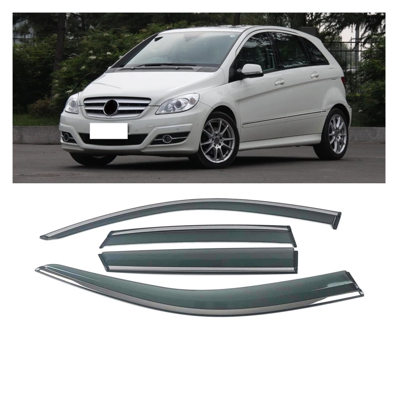 Car Window Sun Rain Shade Visors Shield Shelter Protector Cover Trim Frame Sticker Compatible with Mercedes-Benz B-Class 2005-2019 W245 W246(for B Class W245) von DOPQNYLZW