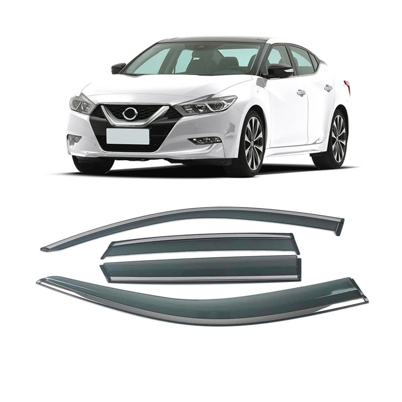 Car Window Sun Rain Shade Visors Shield Shelter Protector Cover Trim Frame Sticker Compatible with Nissan X-Trail Kicks Livina Murano Navara(for Maxima 16-19) von DOPQNYLZW