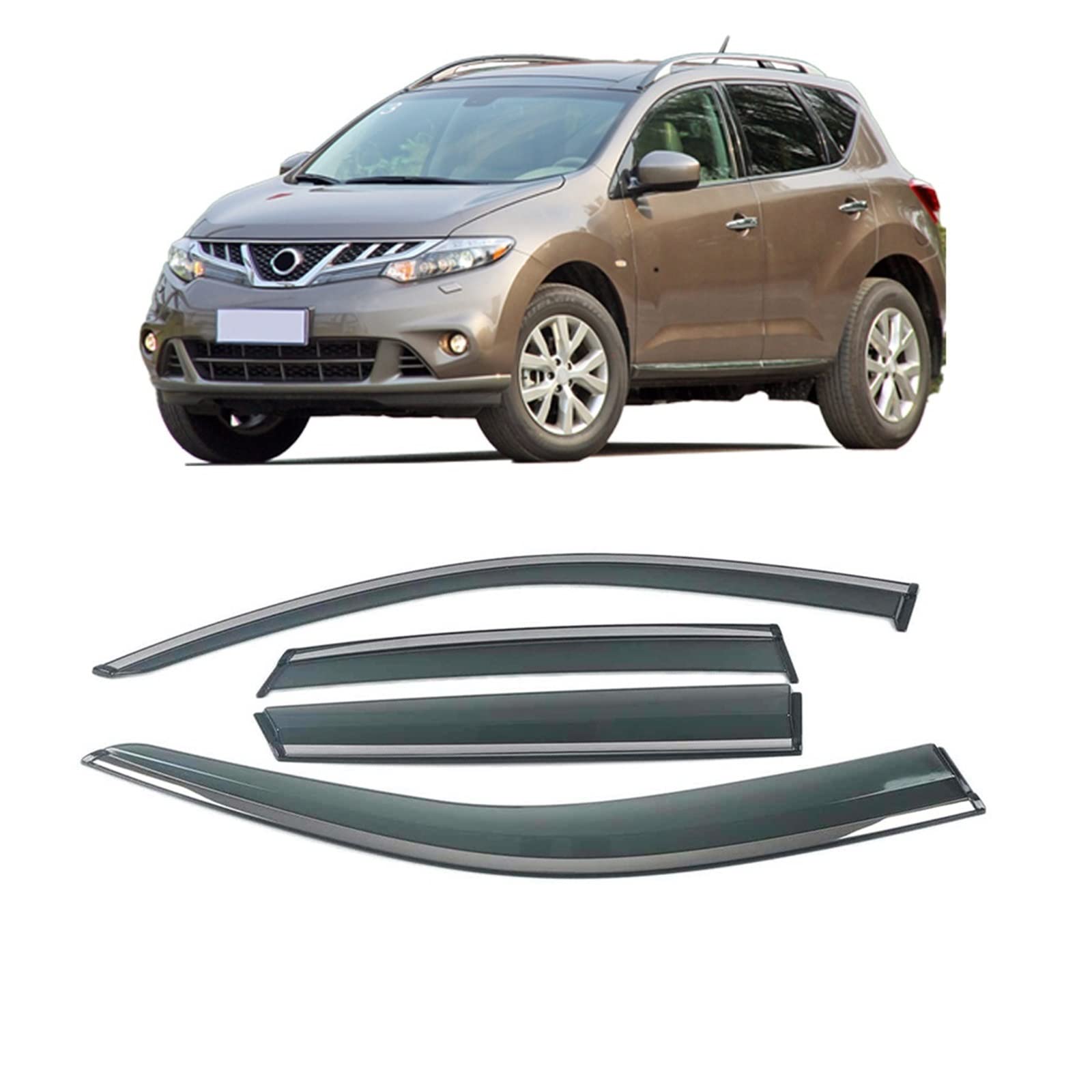 Car Window Sun Rain Shade Visors Shield Shelter Protector Cover Trim Frame Sticker Compatible with Nissan X-Trail Kicks Livina Murano Navara(for Murano 2011-2014) von DOPQNYLZW