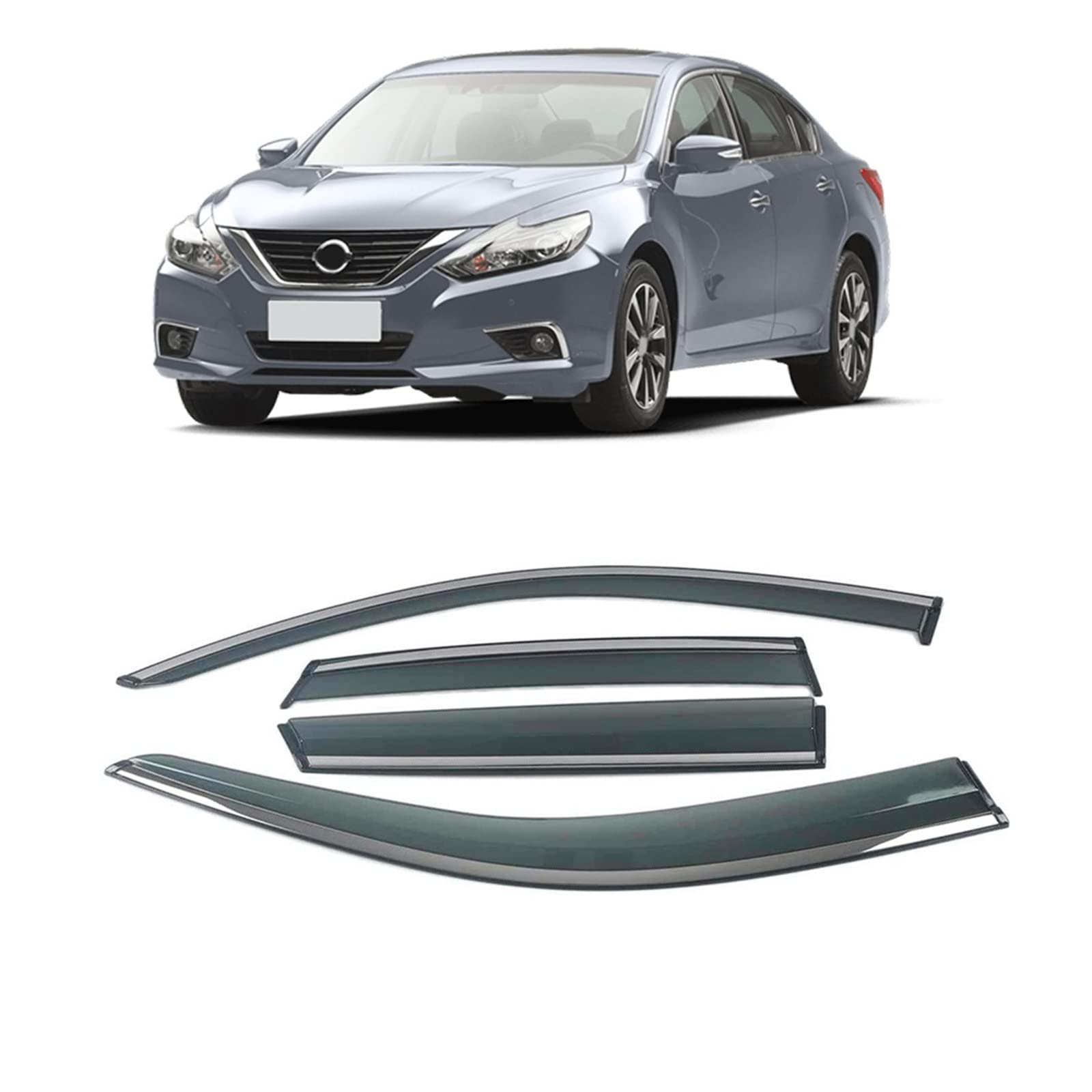 Car Window Sun Rain Shade Visors Shield Shelter Protector Cover Trim Frame Sticker Compatible with Nissan X-Trail Kicks Livina Murano Navara(for TEANA 13-19) von DOPQNYLZW