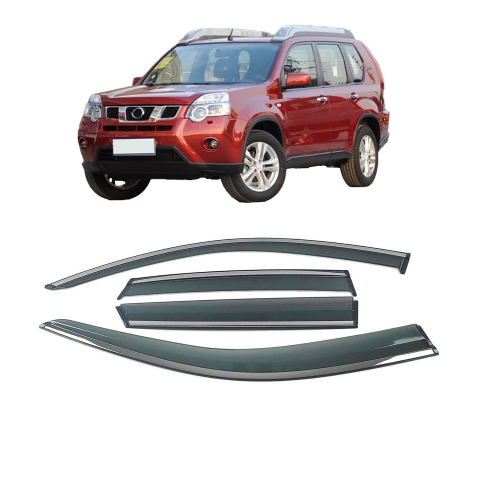 Car Window Sun Rain Shade Visors Shield Shelter Protector Cover Trim Frame Sticker Compatible with Nissan X-Trail Kicks Livina Murano Navara(for X-TRAI 2007-2013) von DOPQNYLZW