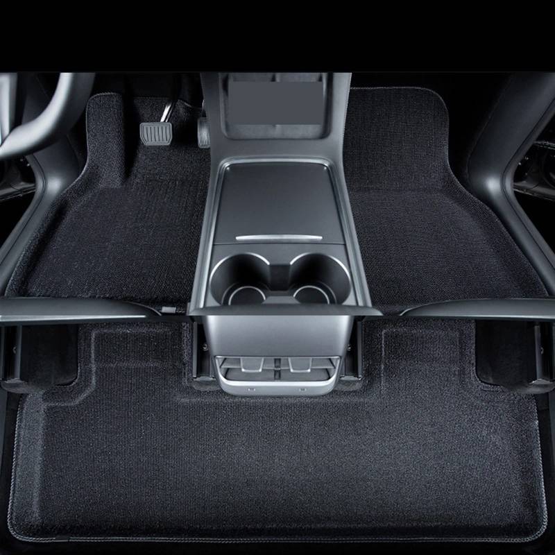 Compatible with Tesla Model 3 Y 2021 2022 Fuß Pad Custom Floor Liner Fully Surrounded Floor Mats Waterproof Non-slip Carpet New(Y Black) von DOPQNYLZW