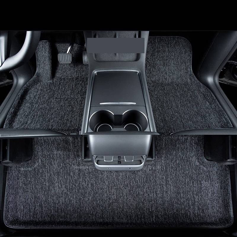 Compatible with Tesla Model 3 Y 2021 2022 Fuß Pad Custom Floor Liner Fully Surrounded Floor Mats Waterproof Non-slip Carpet New(Y Dark Grey) von DOPQNYLZW