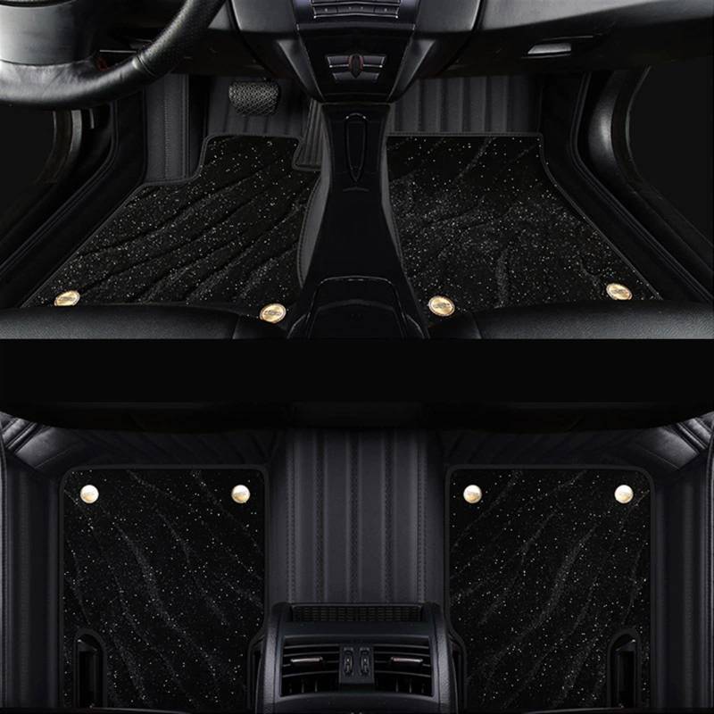 Genuine Leather Fully Surrounded Foot Pad Car Floor Mat Compatible With A5 Sportback 2009-2017 Auto Interior Details Accessories Carpet(Svart) von DOPQNYLZW