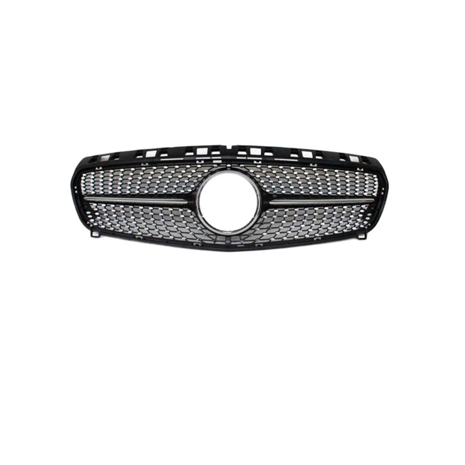 Grill ABS Black Silver Replacement Front Bumper Radiator Diamonds Grille Compatible With Mercedes A Class W176 2013-2015(Diamond Black) von DOPQNYLZW