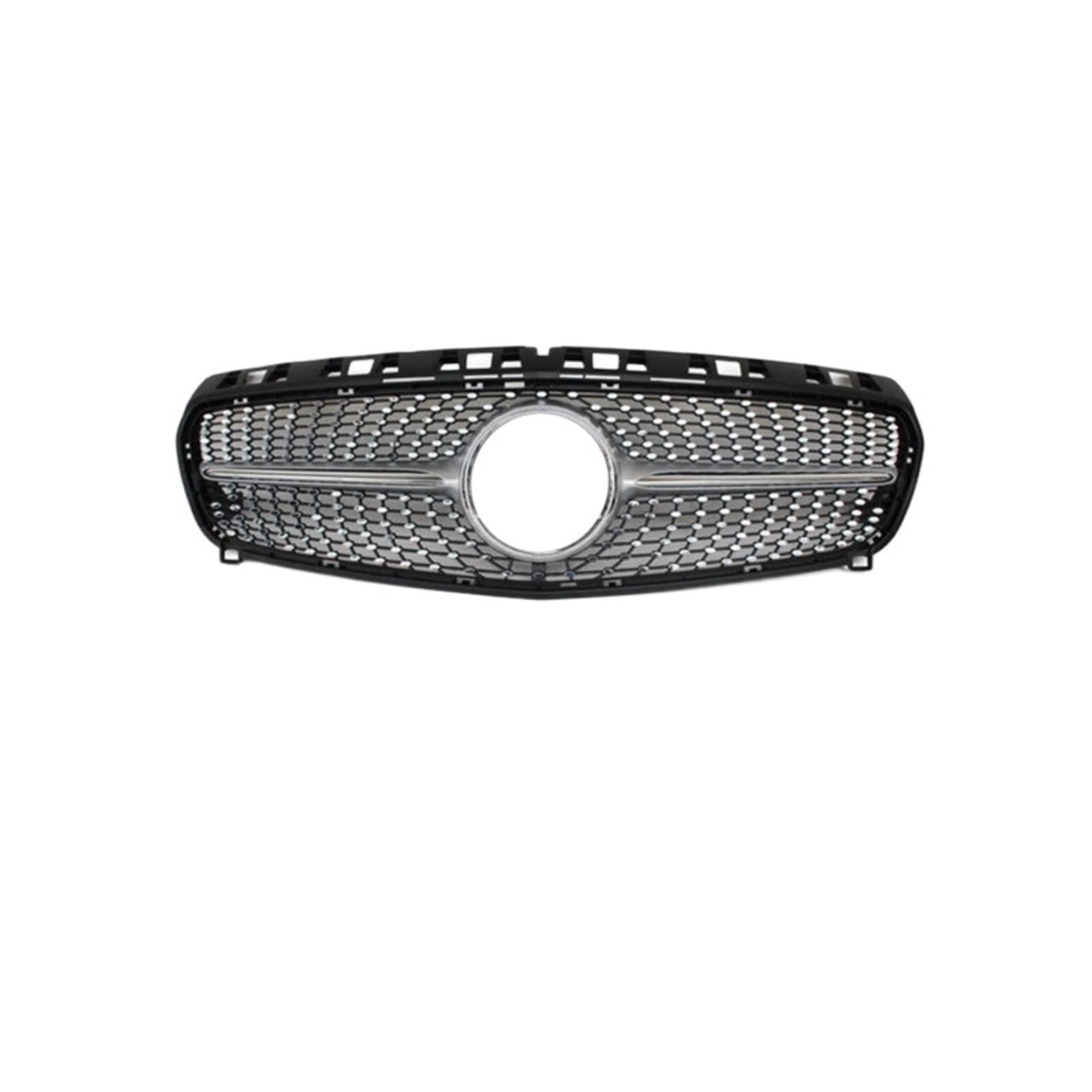 Grill ABS Black Silver Replacement Front Bumper Radiator Diamonds Grille Compatible With Mercedes A Class W176 2013-2015(Diamond Silver) von DOPQNYLZW