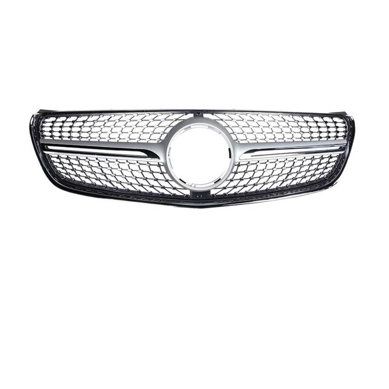 Schwarz Chrome Diamond GT Grille for V260 V250, Frontstoßstange, Racing Grid, for V-CLASS W447 2015-2019 Year(D silver no kamera) von DOPQNYLZW