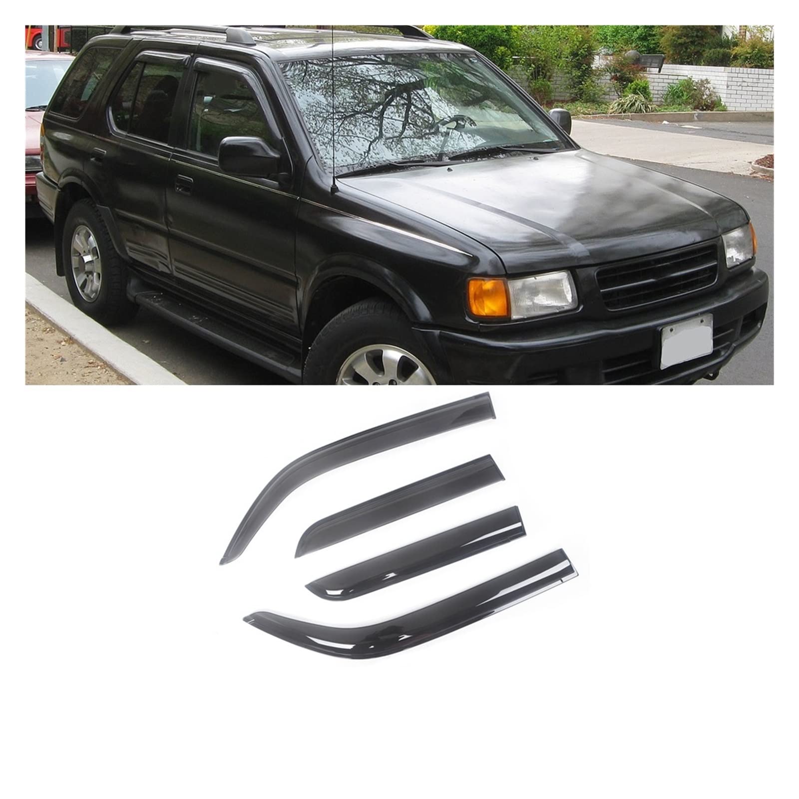 Side Window Wind Deflectors Visors Black Rain Guard Door Visor Vent Shades Dark Smoke Ventvisor Compatible with Passport 1994-2002(for Passport 98-02) von DOPQNYLZW