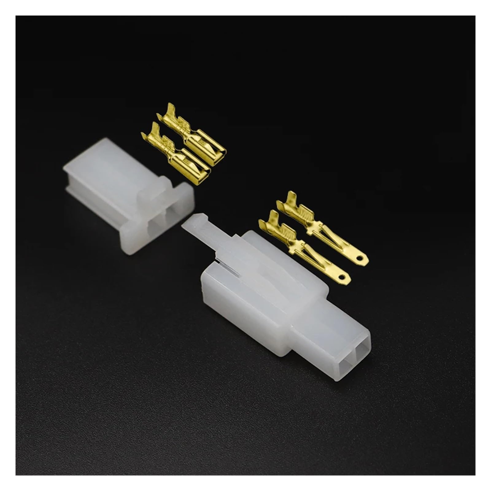 2,8mm 1P/2P/3P/4P/6P/9Pin Automotive elektrische Draht Stecker Männlich Weiblich Kabel Terminal Stecker Kits Motorrad DOQIRWO(2Pin Golden,10Sets) von DOQIRWO