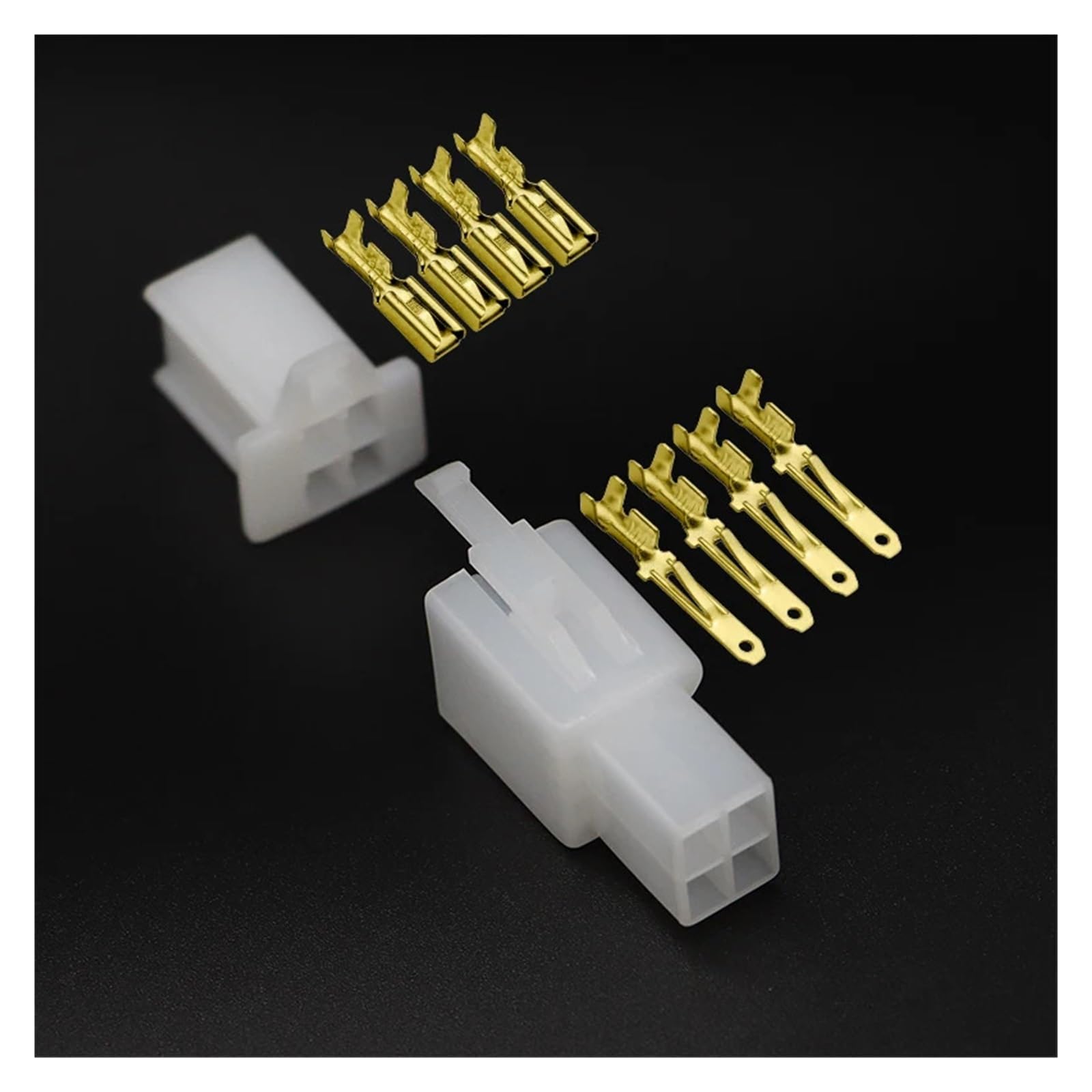 2,8mm 1P/2P/3P/4P/6P/9Pin Automotive elektrische Draht Stecker Männlich Weiblich Kabel Terminal Stecker Kits Motorrad DOQIRWO(4Pin Golden,20Sets) von DOQIRWO