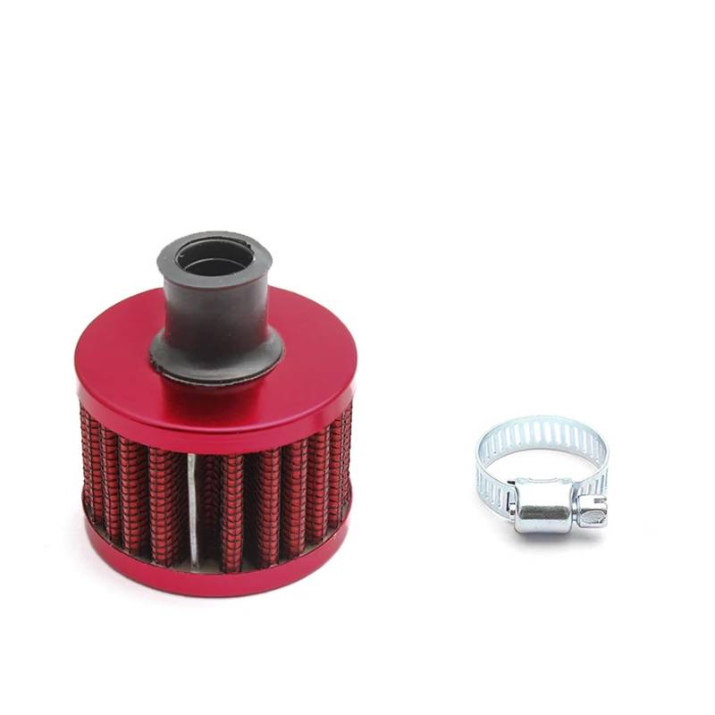 DOQIRWO 12mm Luftfilter Motorrad Filter Verschnaufpause High Flow Air Intake Turbo Kurbelgehäuse Entlüftungsabdeckung Leistungsfilter Kompatibel Auto Moto(ALL Red) von DOQIRWO