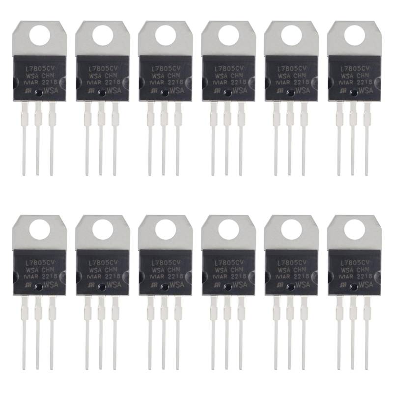 12 Stück L7805CV IC positiver Spannungsregler Ausgang 5 V 1,5 A L7805 Drei-Terminal-Regler 3-polig für geregelte Stromversorgungsbegrenzungsschaltung von DORHEA