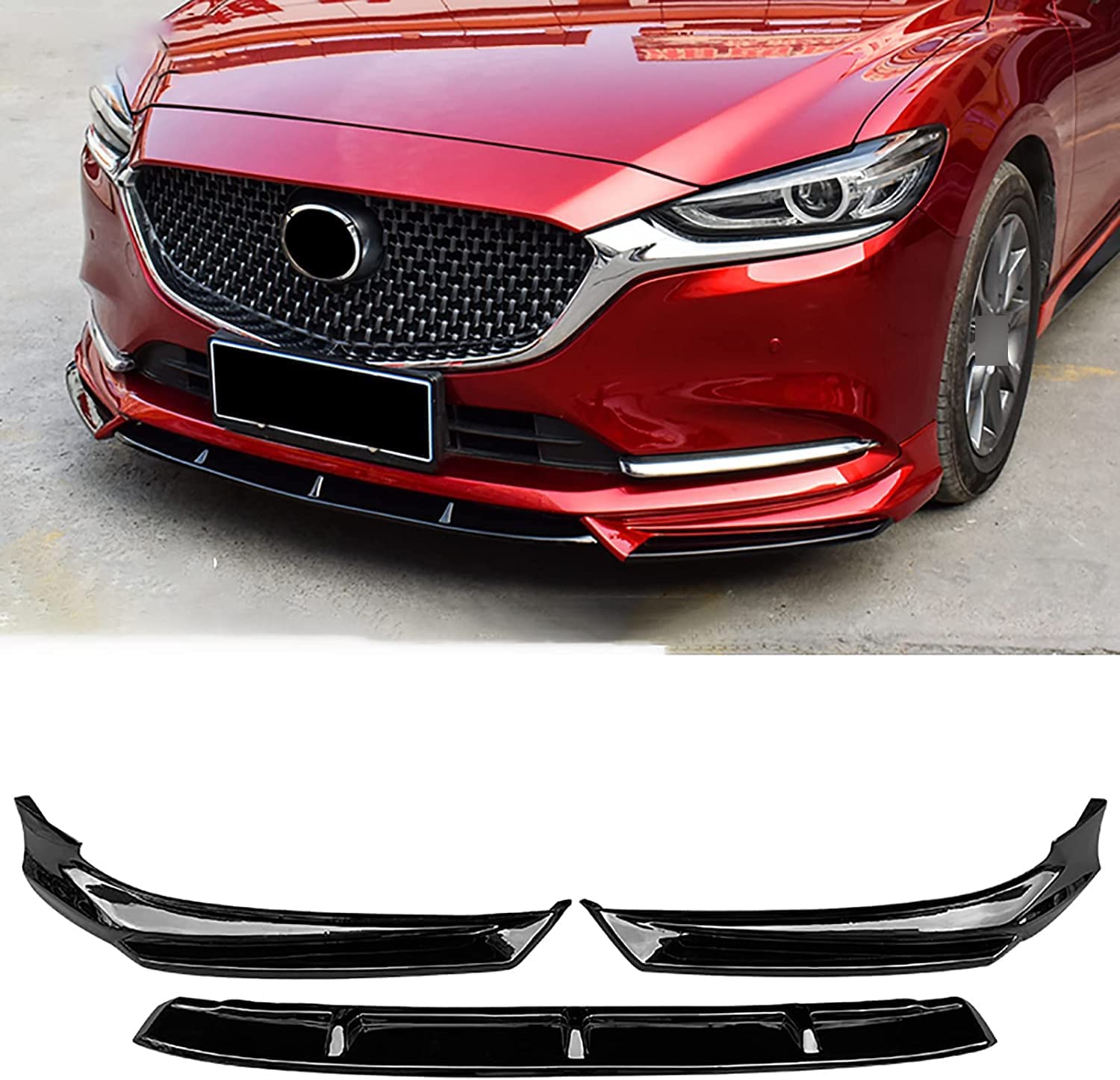 DOUZLE Auto-frontlippe ABS Spoiler, für Mazda 6 2020 2021 Frontschürze Lippe Auto Frontlippe Separator Car Karosserie-Anbauteile von DOUZLE