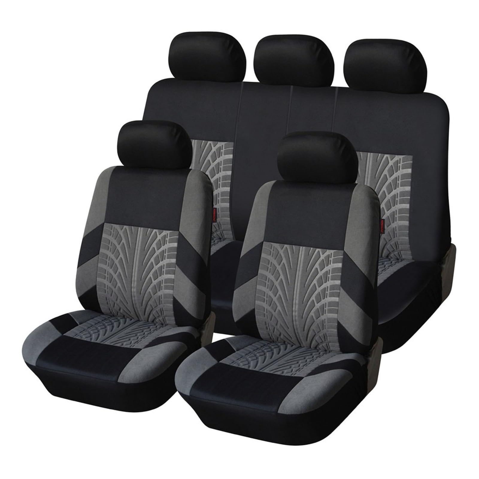 DOrorO Autobezüge Set Autositzbezüge-Set Universell Passend Für Die Meisten Autos Bezüge Mit Reifenspur-Detail-Styling Autositzschutz Auto Sitzbezüge (Farbe : 13-Gray Full Set) von DOrorO