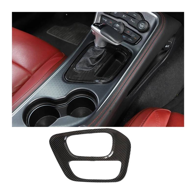 Auto Innenraum Rahmen Für D&odge Für C&hallenger 2015 2016 2017 2018 2019 2020 2021 2022 Auto Center Console Gear Shift Panel Dekoration Abdeckung Aufkleber Trim Rahmenabdeckung Trim(Carbon Fiber Grai von DPEDFVXVMR