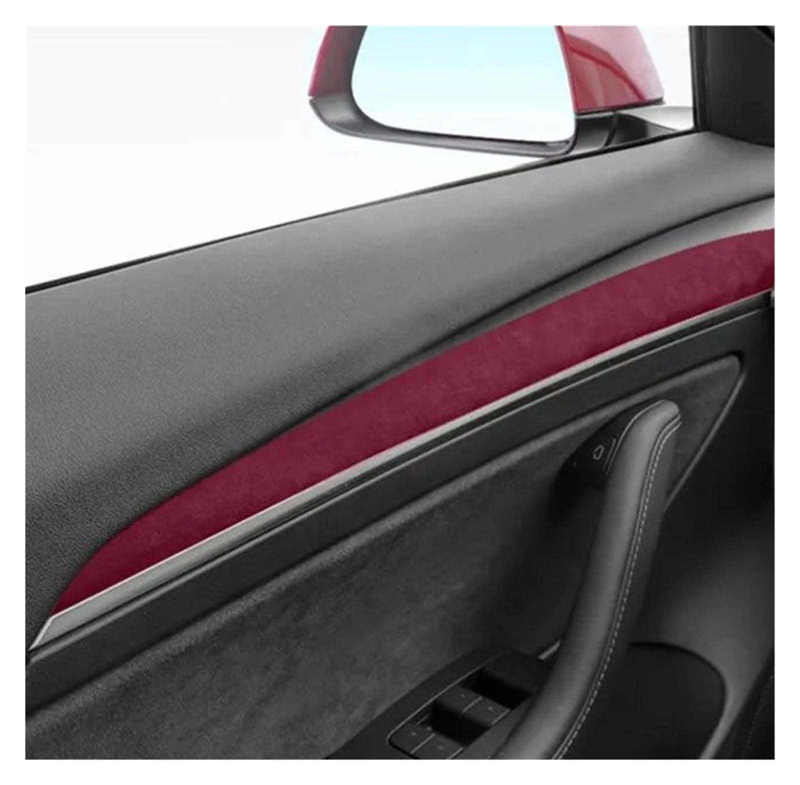 Auto Innenraum Rahmen Für T&esla Für Modell 3/Y 2020 2021 2022 2023 Auto Styling Innen Tür Griff Panel Trim Abdeckung Aufkleber Zugriffs Rahmenabdeckung Trim(Claret) von DPEDFVXVMR