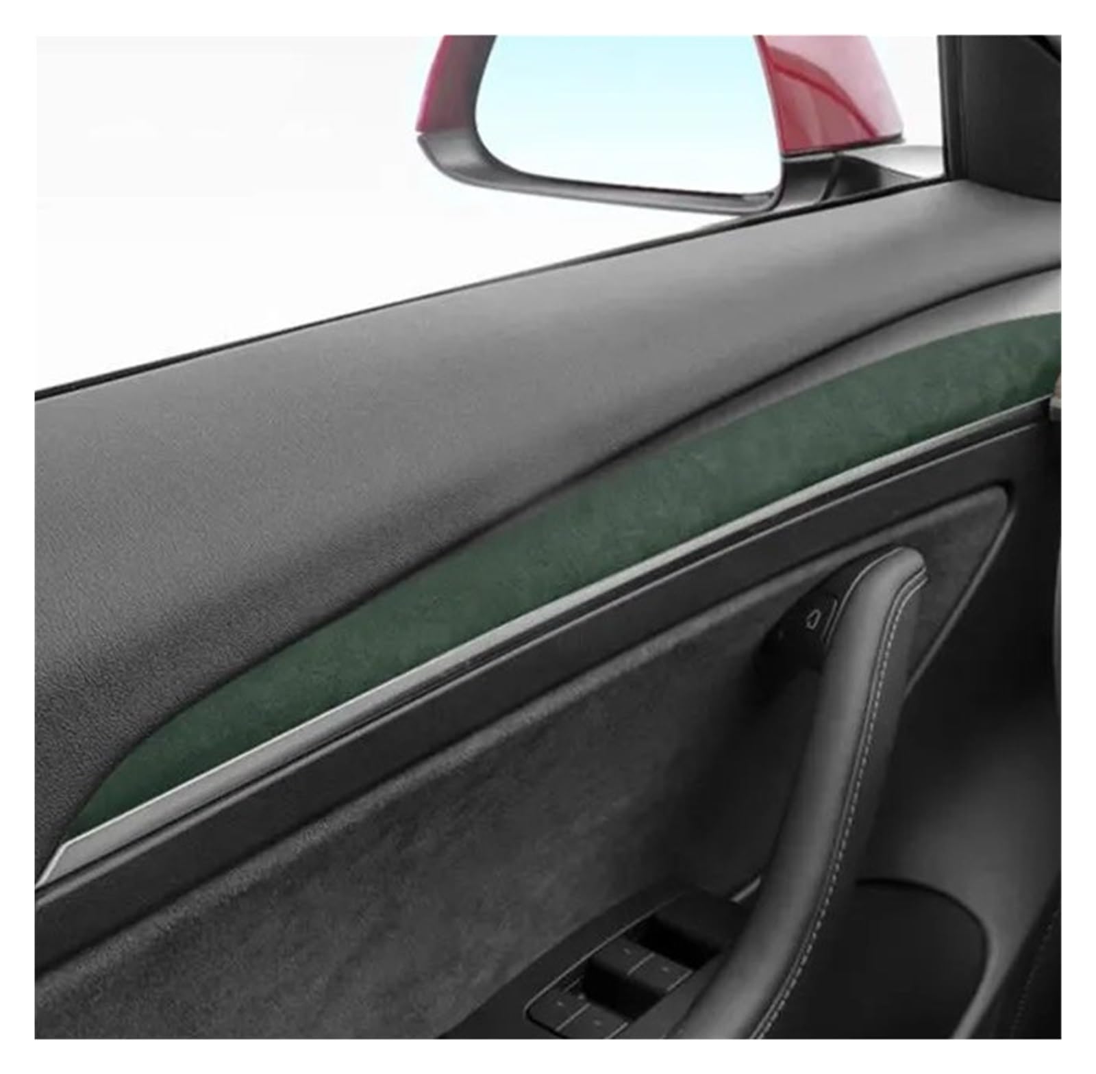 Auto Innenraum Rahmen Für T&esla Für Modell 3/Y 2020 2021 2022 2023 Auto Styling Innen Tür Griff Panel Trim Abdeckung Aufkleber Zugriffs Rahmenabdeckung Trim(Dark Green) von DPEDFVXVMR