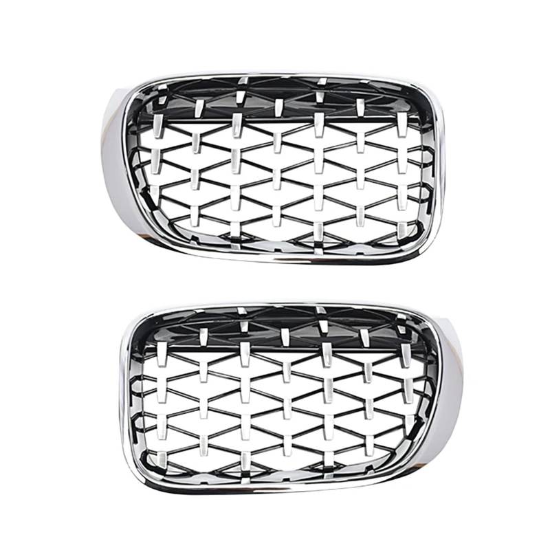 Racing Grill Für X3 F25 Facelift Für X4 F26 2014 2015 2016 2017 Auto Front Nierengrill Diamantgrill Schwarz Chrom Styling Zubehör Kühlergrill Vorne(Diamond Chrome) von DPEDFVXVMR