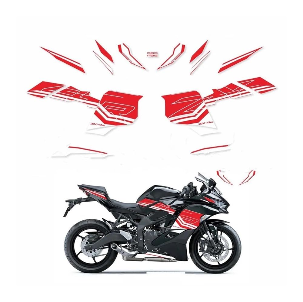 Zubehör Motorradaufkleber Für Ka&wasaki ZX-4R ZX4R ZX-4RR 2023 Motorradzubehör Verkleidungsaufkleber Vollfahrzeugaufkleber Reflektierendes Kit von DPOGHYE