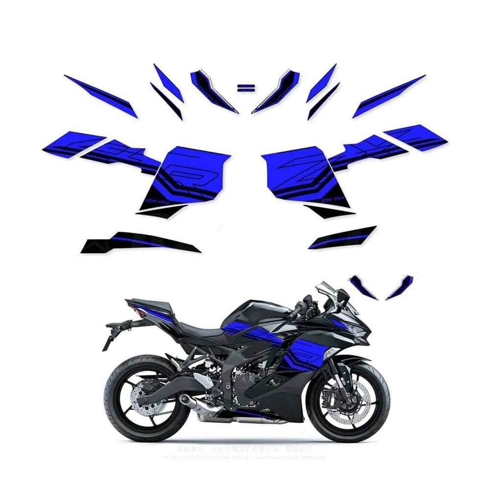 Zubehör Motorradaufkleber Für Ka&wasaki ZX-4R ZX4R ZX-4RR 2023 Motorradzubehör Verkleidungsaufkleber Vollfahrzeugaufkleber Reflektierendes Kit von DPOGHYE