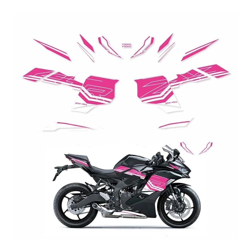 Zubehör Motorradaufkleber Für Ka&wasaki ZX-4R ZX4R ZX-4RR 2023 Motorradzubehör Verkleidungsaufkleber Vollfahrzeugaufkleber Reflektierendes Kit von DPOGHYE