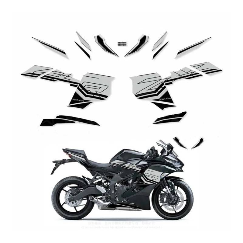 Zubehör Motorradaufkleber Für Ka&wasaki ZX-4R ZX4R ZX-4RR 2023 Motorradzubehör Verkleidungsaufkleber Vollfahrzeugaufkleber Reflektierendes Kit von DPOGHYE