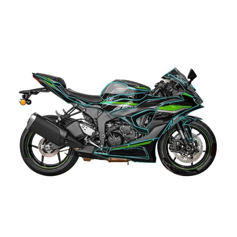 Zubehör Motorradaufkleber Für Ka&wasaki ZX-6R Fahrradzubehör Schutzaufkleber Für Motorrad-Vollkörper-transparente Schutzfolienverkleidungs-Kits von DPOGHYE