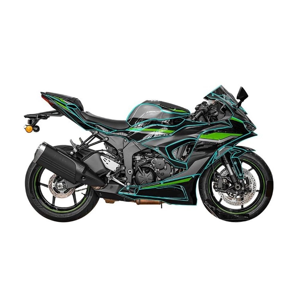 Zubehör Motorradaufkleber Für Ka&wasaki ZX-6R Motorrad Ganzkörper Transparente Schutzfolie Verkleidung Kits Von Fahrradzubehör Schutz TPU von DPOGHYE