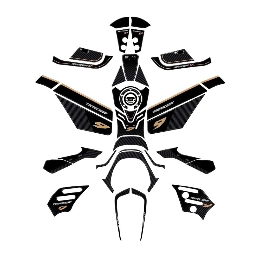 Zubehör Motorradaufkleber Für Ya&maha Tracer 9 Tracer 9GT 2021-2023 Tracer 9 2023 Motorradzubehör Tankpad Epoxidharz-Aufkleber-Set von DPOGHYE