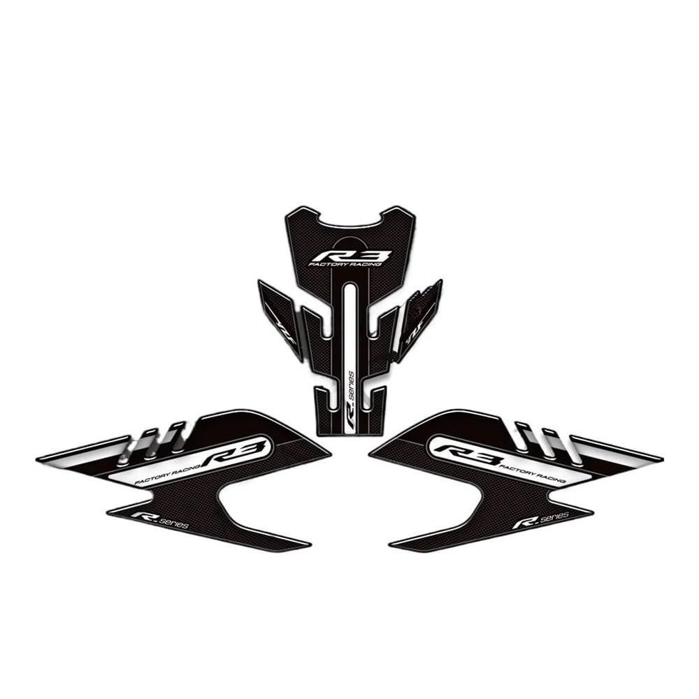 Zubehör Motorradaufkleber Für Ya&maha YZF R3 YZF-R3 YZFR3 2019-2022 Tank Pad Seite Griffe Heizöl Kit Knie Decals Schutz von DPOGHYE