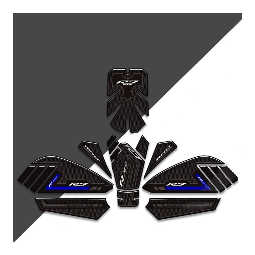 Zubehör Motorradaufkleber Motorrad Tank Griffe Pad Protector Aufkleber Decals Heizöl Kit Knie Für Ya&maha YZF-R7 YZF R7 YZFR7 2022 von DPOGHYE