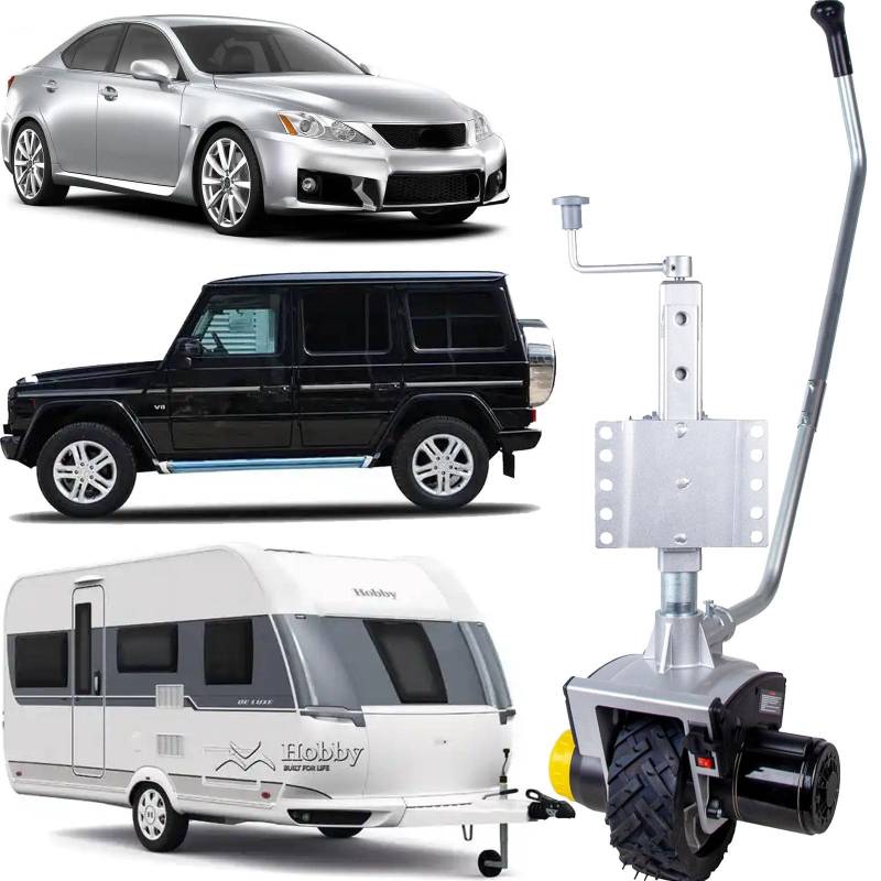 12 V, 550 W, motorisierter Anhängerheber, elektrische Stützräder, Wohnmobil-Heber, Universalzubehör für Anhängerkupplungen, motorisierter Stützrad-Anhängerheber aus Aluminium von DPQYJPP