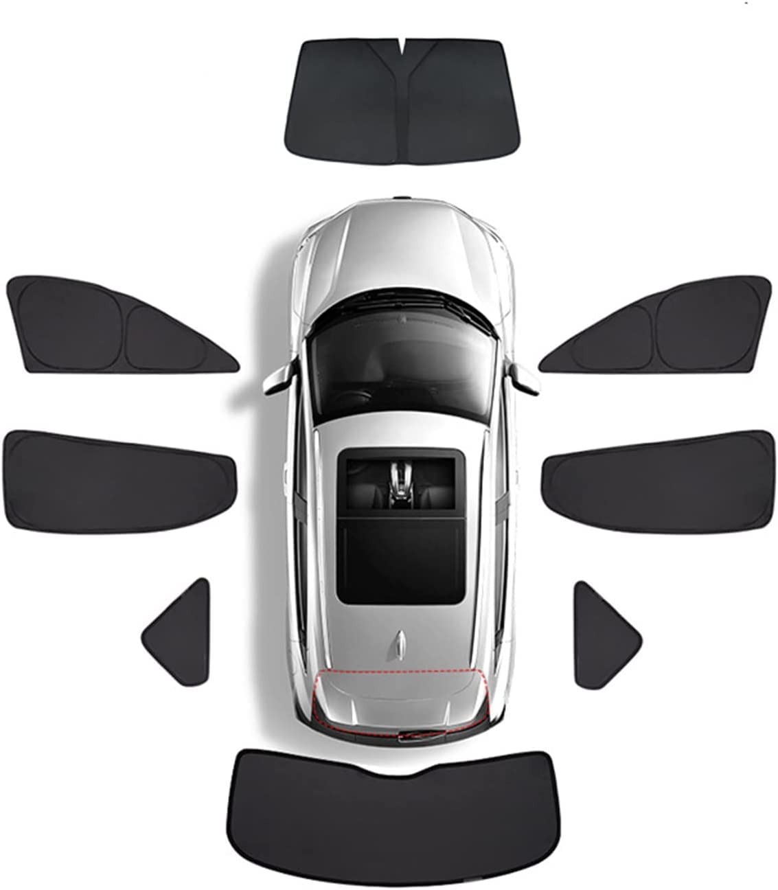 Auto Sonnenschutz für Renault Captur II 2019 2020 2021 2022 2023, Atmungsaktives Sonnenblende Front Heck Seitenscheibe Uv-Schutz Schutzabdeckung Zubehör,6Sides1Front1Rear von DPULL