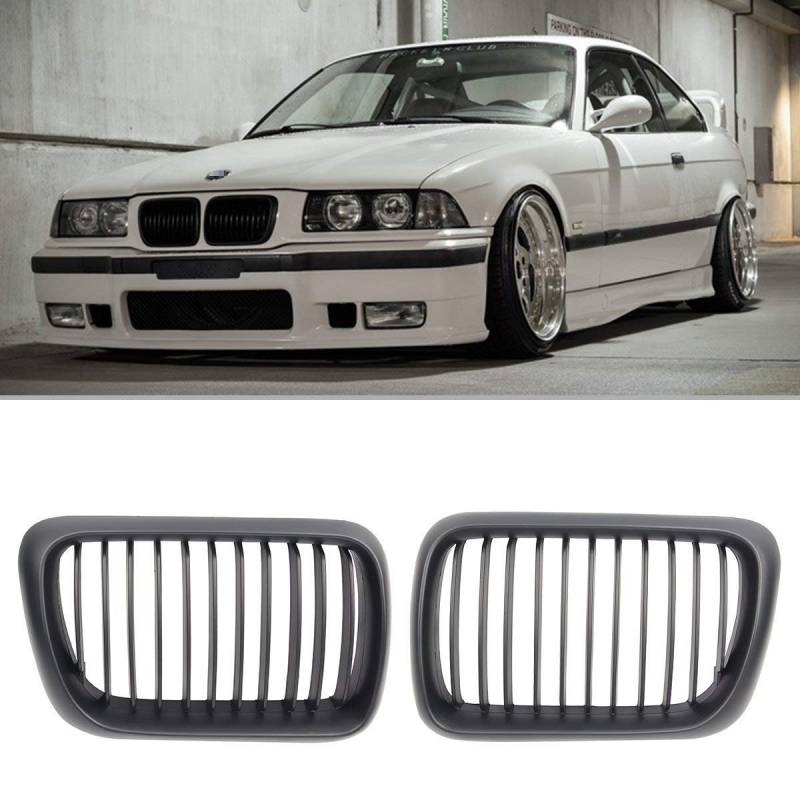 1997–1999 E36 Frontgrill für Nierenhaube, mattschwarz, 1 Paar von DQDZ