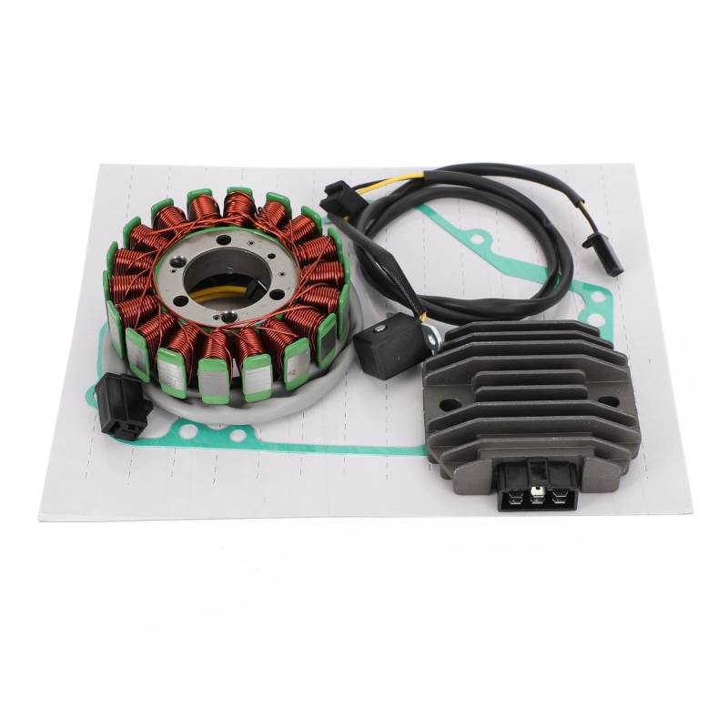 Magneto Stator + Spannungsgleichrichter + Dichtung Kompatibel Mit Kawasaki EX250 Ninja 250 2008-2012 von DQOMAVTEN