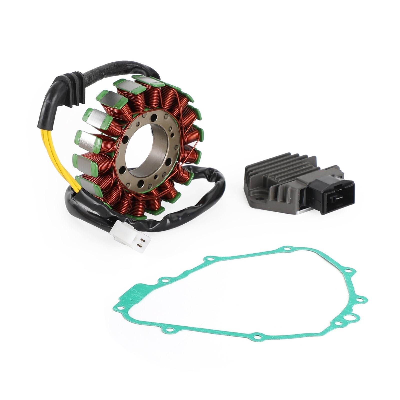 Magneto Stator + Spannungsgleichrichter + Dichtung Kompatibel mit CB600F Hornet 2003-2006 2005 2004 31120-MBZ-611 31600-KFG-861 von DQOMAVTEN