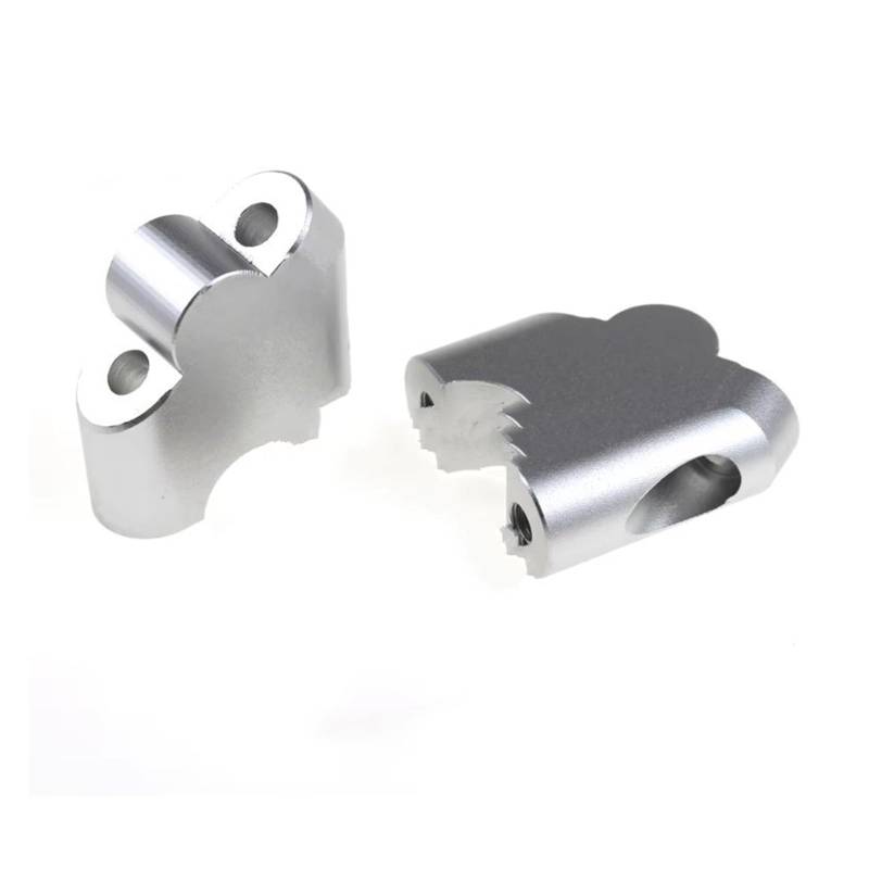 Motorrad-Lenkererhöhungen 7/8 22mm Motorrad Lenker Riser Drag Lenker Klemme Verlängern Adapter CNC Für DL250 Für DL650 Für DL1000 Für DL1050XT Lenkerhalterung(Silver) von DQSSSL