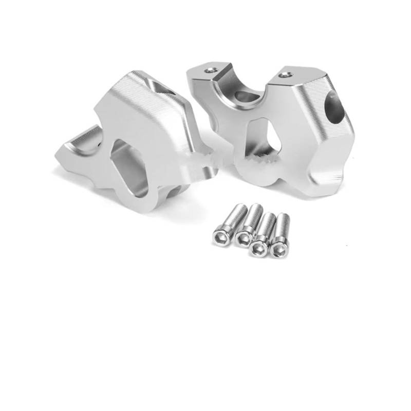 Motorrad-Lenkererhöhungen Für B&MW Für R1300GS 2024 Zubehör Motorrad CNC Aluminium Lenker Riser Erhöhung Clamp Halterung Lenkerhalterung(Silver) von DQSSSL