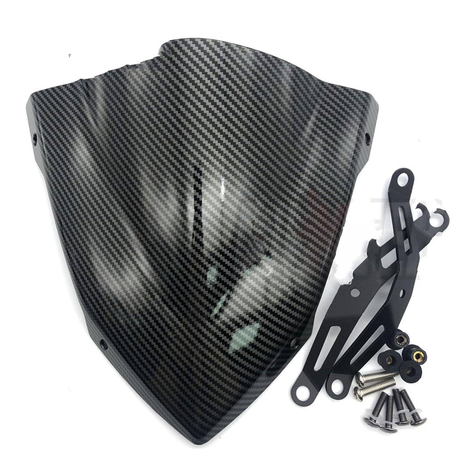 Motorrad-Windschutzscheibe Motorrad Sport Touring Frontscheibe Windschutzscheibe Viser Visier Windabweiser Für Für MT25 Für MT03 2020-2024 Windschutzscheibe Verkleidung(Carbon fiber Look) von DQSSSL