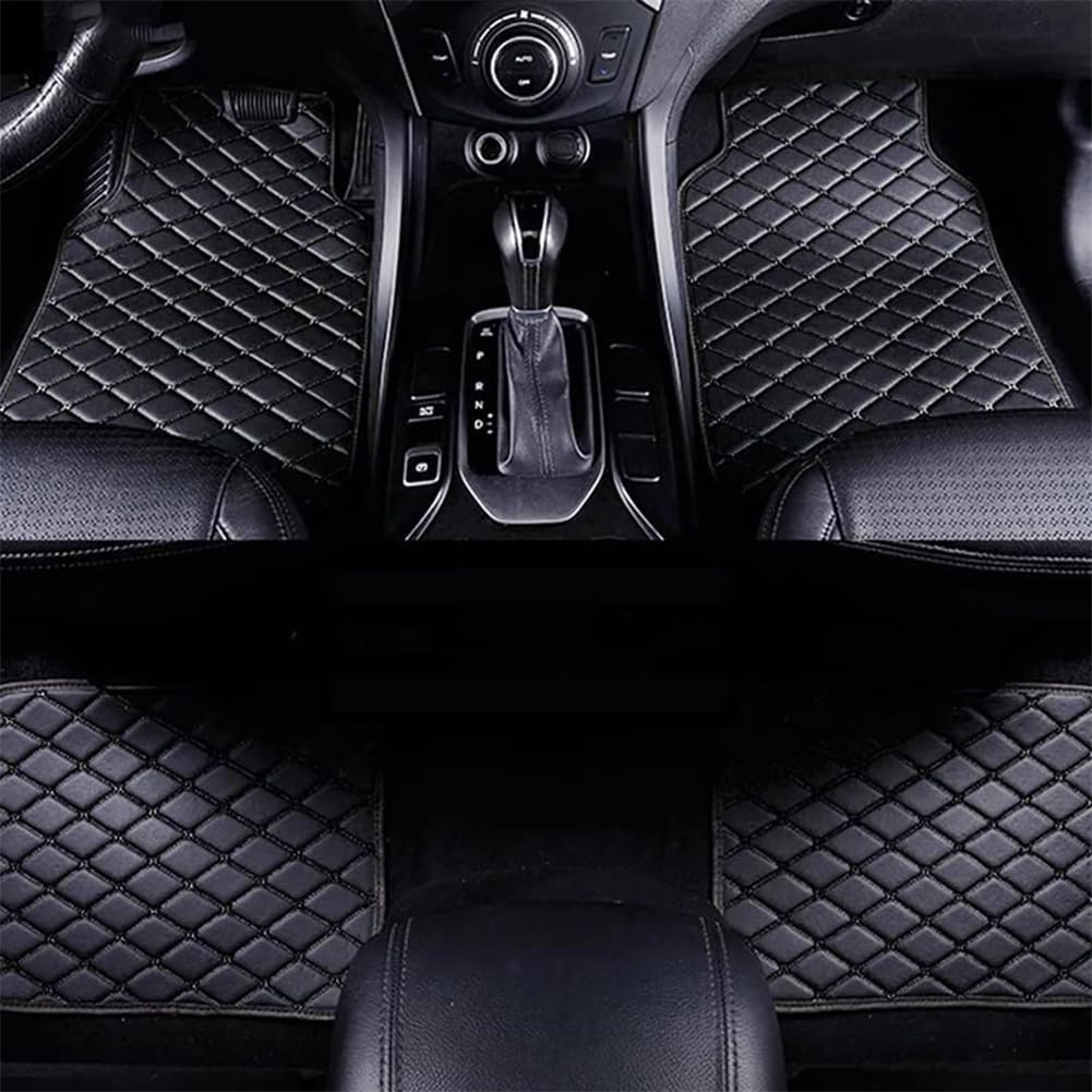 4 StüCk Leder Auto FußMatten für Audi S5(2door 2007-2016(LHD), Vorne Hinten Teppichschutzmatte Wasserdicht rutschfeste Anti-Kratz Autoteppiche Interieur ZubehöR,A/Black von DQSZ