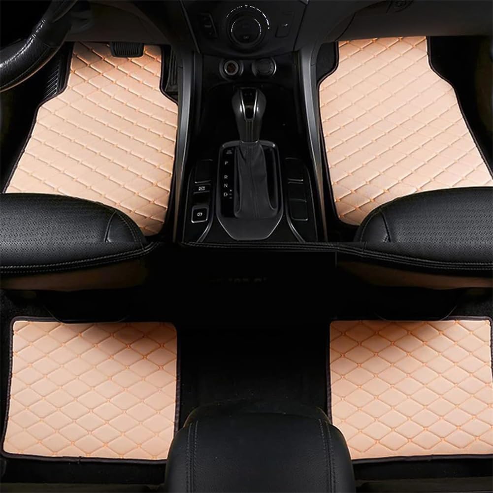 4 StüCk Leder Auto FußMatten für Audi TT(4 seast 2007-2014 MK2(LHD), Vorne Hinten Teppichschutzmatte Wasserdicht rutschfeste Anti-Kratz Autoteppiche Interieur ZubehöR,F/Beige von DQSZ