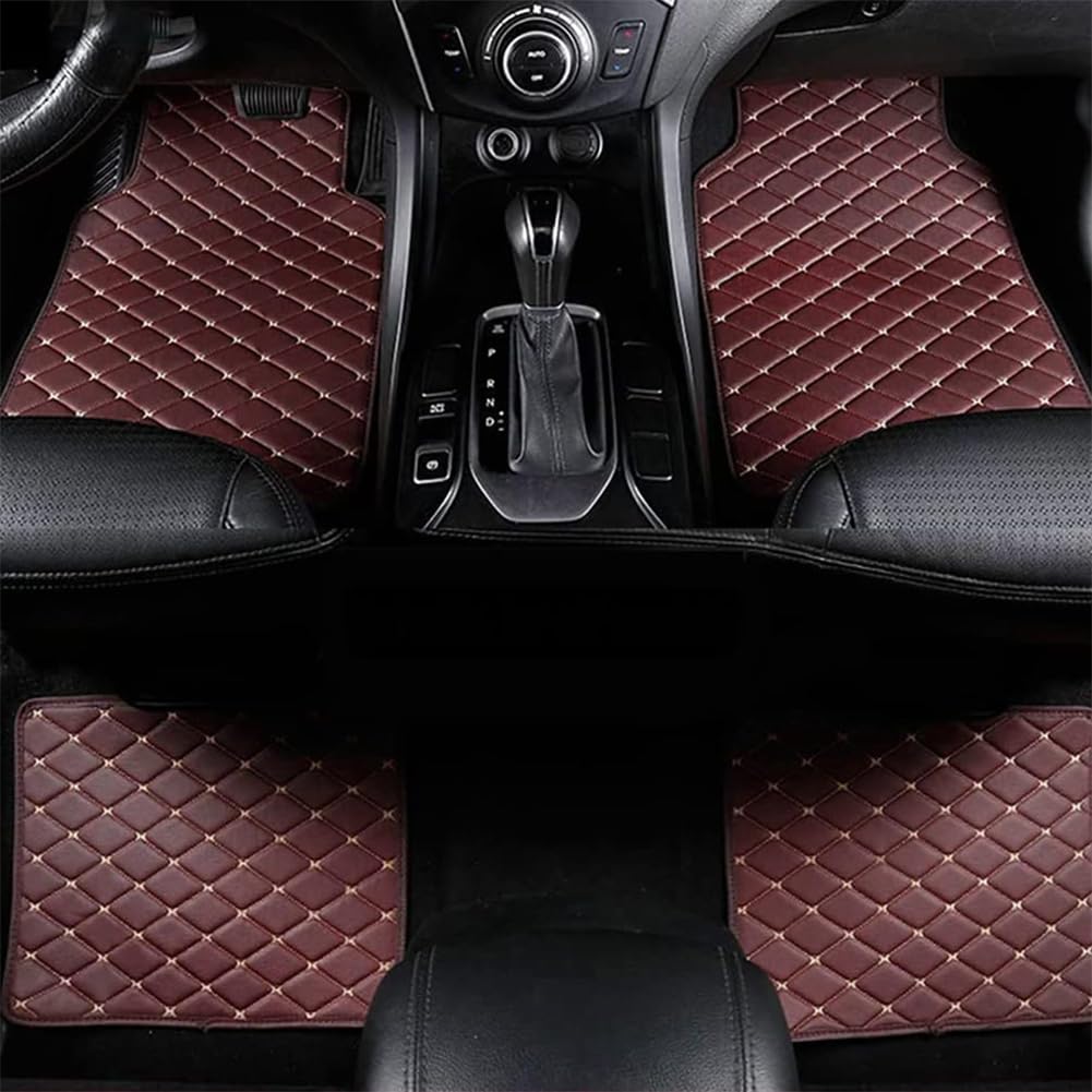 4 StüCk Leder Auto FußMatten für Infiniti Q50(45CM 2013-2020(LHD), Vorne Hinten Teppichschutzmatte Wasserdicht rutschfeste Anti-Kratz Autoteppiche Interieur ZubehöR,B/Coffee von DQSZ