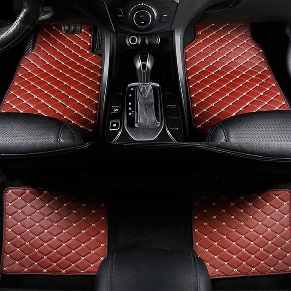 4 StüCk Leder Auto FußMatten für Lexus GS450H 2012-2018(LHD), Vorne Hinten Teppichschutzmatte Wasserdicht rutschfeste Anti-Kratz Autoteppiche Interieur ZubehöR,D/Orange von DQSZ