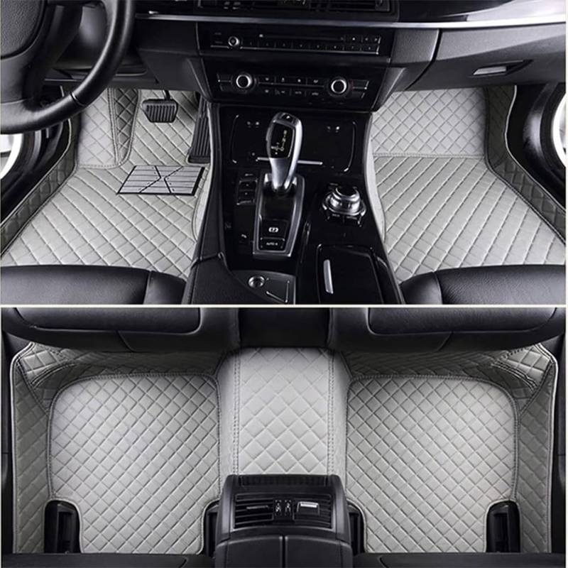 Custom Leder Auto FußMatten Set für Alfa Romeo Stelvio 2017-2022(LHD), Leder Vorne Hinten Teppiche Allwetter Wasserdicht Anti Rutsch Innenschutzmatte ZubehöR,G/Gray von DQSZ