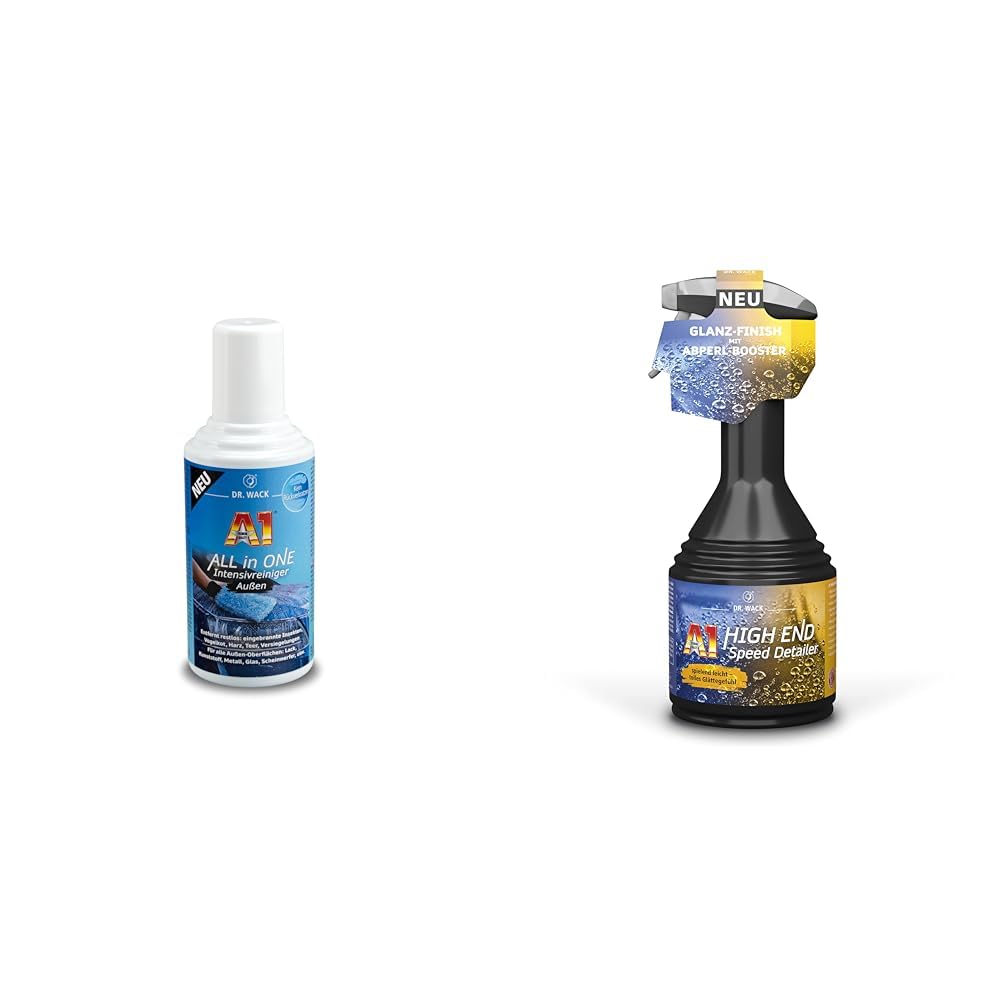 DR. WACK - A1 All in ONE Intensivreiniger Außen 500ml I Schonender Alles-Entferner & A1 HIGH END Speed Detailer 500 ml I Premium Auto-Lackpflege von DR. WACK