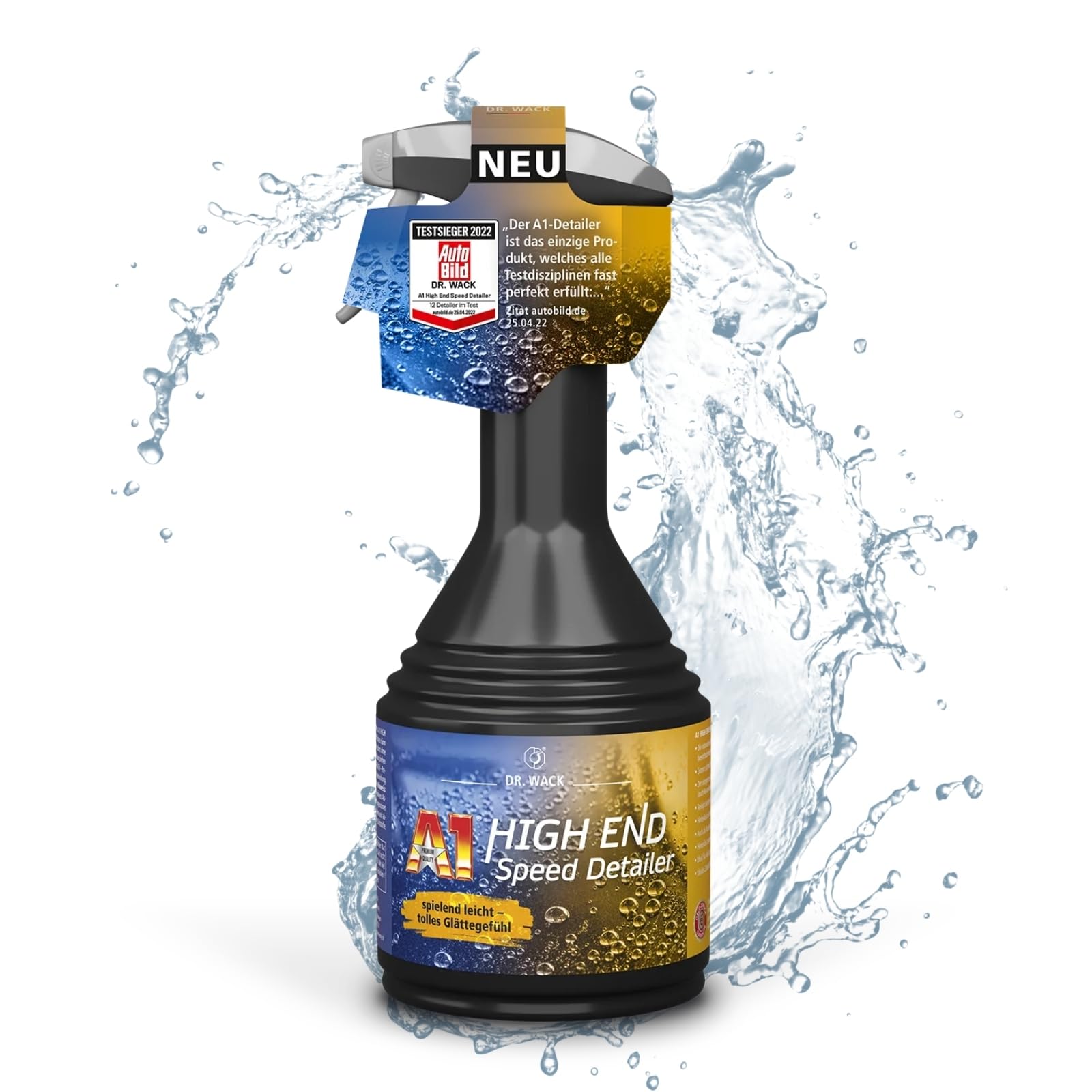 DR. WACK - A1 HIGH END Speed Detailer 500 ml I Premium Auto-Lackpflege für EIN imposantes Glanz-Finish I Speed Detailer mit Wasser-Abperl-Effekt I Hochwertige Autopflege – Made in Germany von DR. WACK