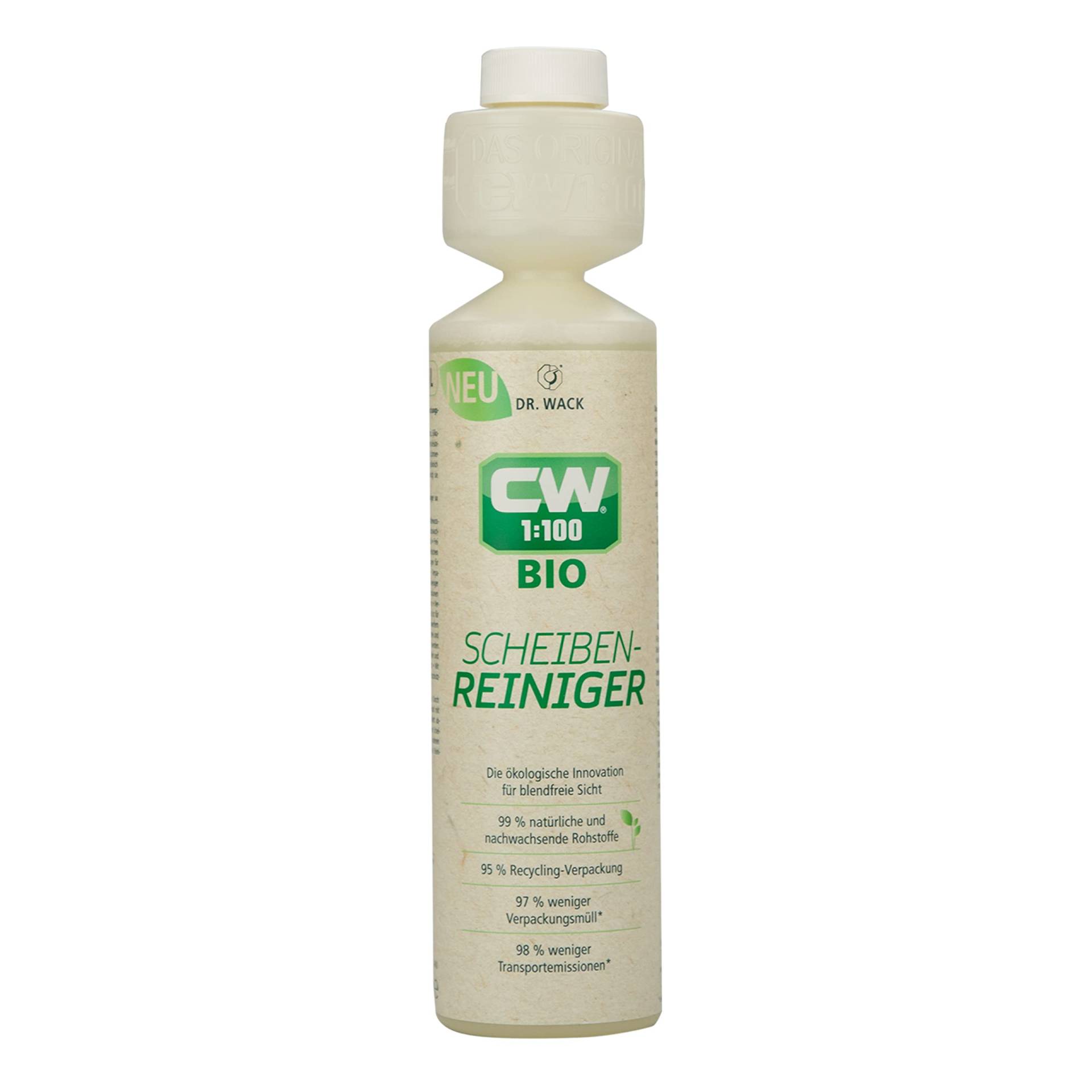 Dr. Wack - CW1:100 Bio Scheibenreiniger 250ml I Premium Konzentrat für die Scheibenwaschanlage I Hochwertige Autopflege - Made in Germany von DR. WACK