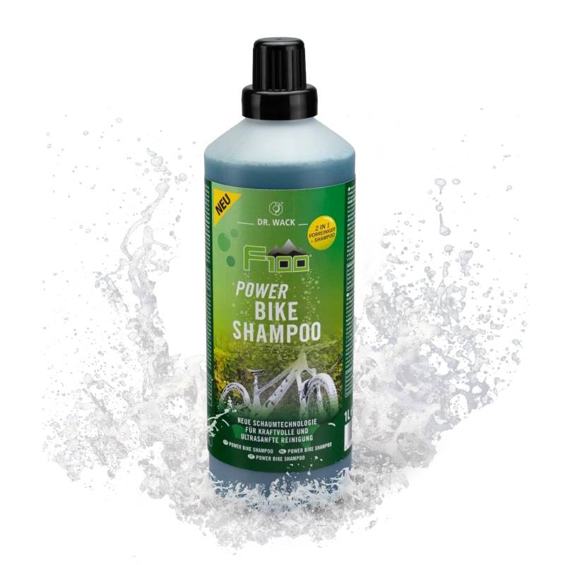 DR. WACK F100 Power Bike Shampoo 1 Liter - Fahrradshampoo mit innovativer Schaumtechnologie - Kraftvoller & schonender Schaumreiniger - für alle Oberflächen - Hochwertige Fahrradpflege von DR. WACK