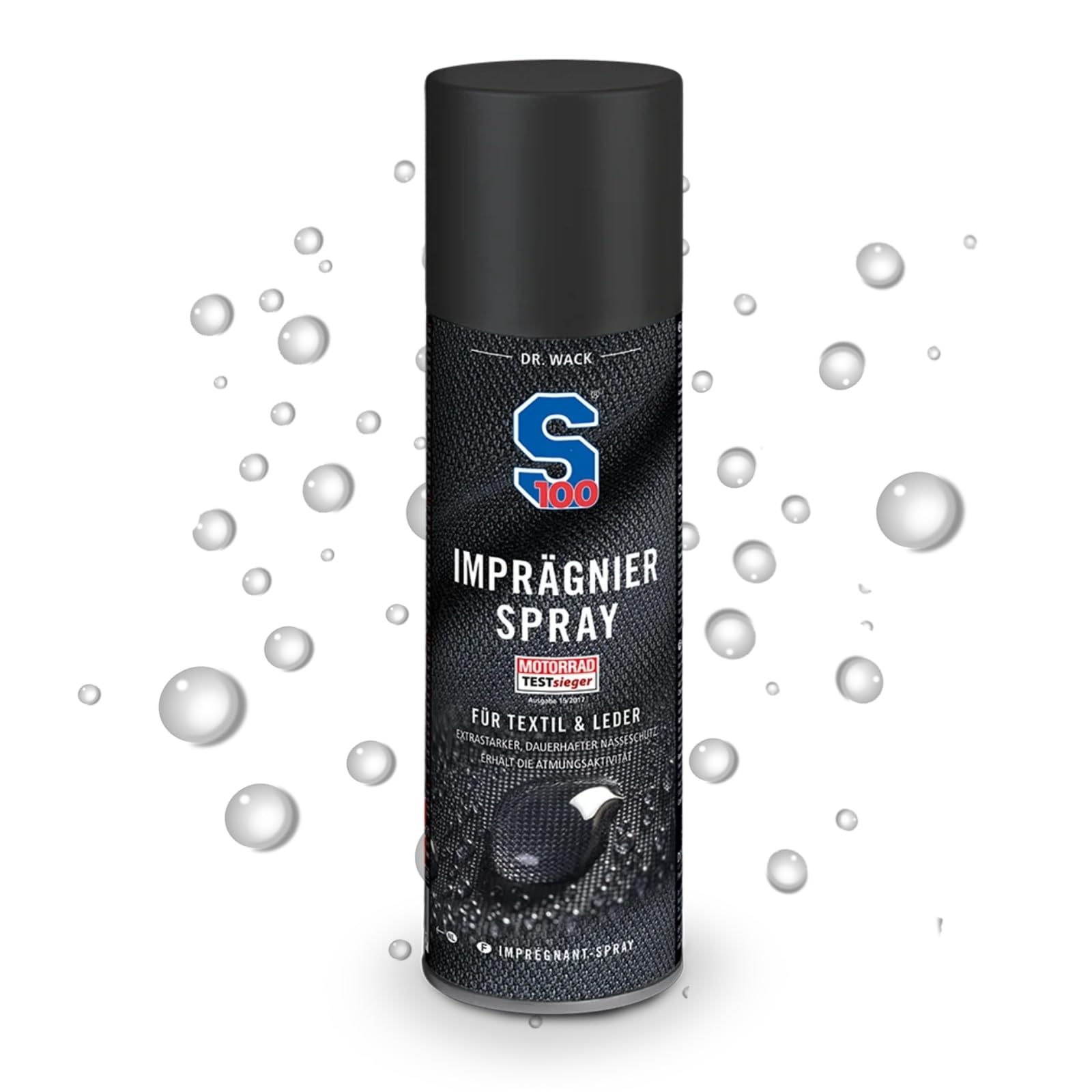 DR. WACK - S100 Imprägnierspray 300 ml - Imprägnierung Motorradbekleidung - Schutz vor Nässe, Ausbleichen & Verdunstungskälte - Imprägniermittel für Textilien & Leder - Hochwertige Motorradpflege von DR. WACK