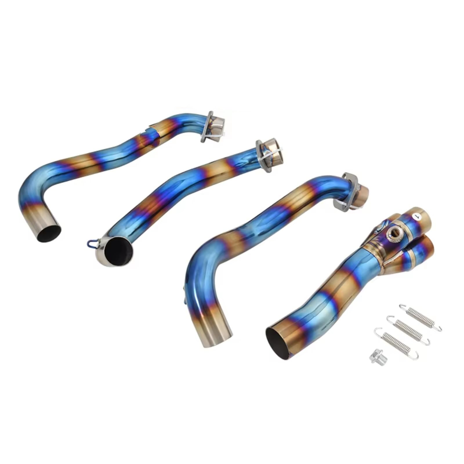 DRCIOQAZR Für Daytona Für 675 675R 2013-2017 Motorradauspuff Für Escape Front Link Rohranschluss Schalldämpfer Motorradauspuffadapteranschluss Motorrad Mittelrohr(Blue) von DRCIOQAZR